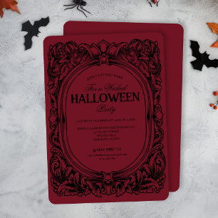 Invitation vintage Red Black Halloween Party