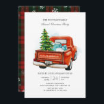 Invitation Vintage Red Truck Christmas Tree<br><div class="desc">Vintage Red Truck Tree Family Christmas Party Invitation</div>