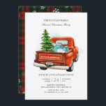 Invitation Vintage Red Truck Christmas Tree<br><div class="desc">Vintage Red Truck Tree Family Christmas Party Invitation</div>