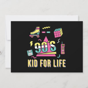 Invitation Vintage Retro 90's Kid For Life 1990s 90s