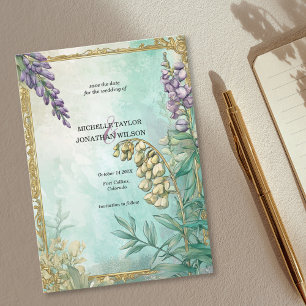Invitation Vintage Retro Art Nouveau Botanique Enregistrer la