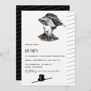 Invitation vintage Retro Casquette Party