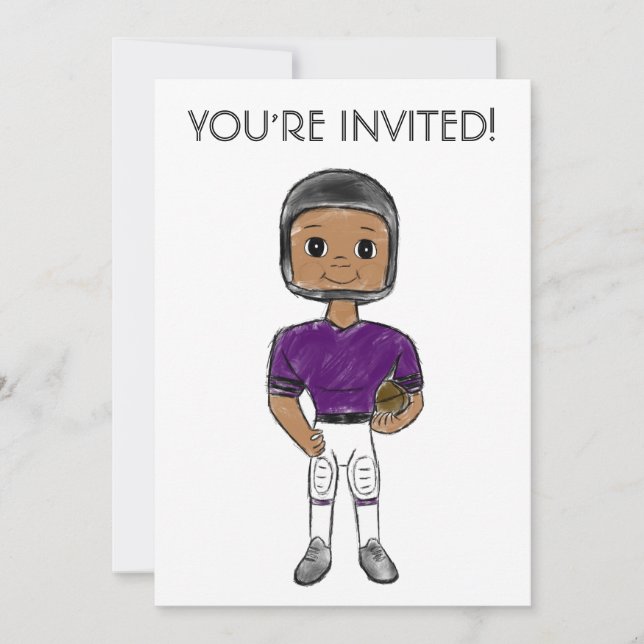 Invitation vintage retro football player (Devant)