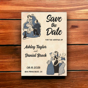 Invitation Vintage Retro les années 50 Comic Book Wedding Enr