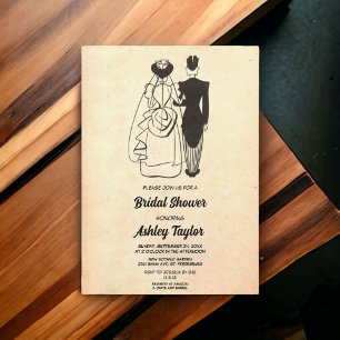 Invitation Vintage Retro Mariée Salle Fête des mariées romant