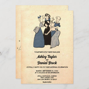 Invitation Vintage Retro Old Funny Proposition Russe Mariage