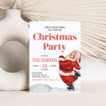 Invitation vintage Retro Père Noël Christmas Party<br><div class="desc">Diffusez la joie des fêtes avec notre invitation personnalisable de Noël imprimable,  parfait pour rassembler des amis et la famille pour une fête festive. Avec des designs élégants et un texte facile à éditer,  cette invitation donne le ton pour une saison de vacances joyeuse. 45SE C</div>