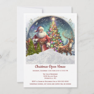 Invitation vintage rétro Père Noël Noël