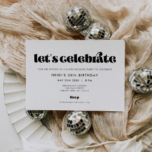 Invitation Vintage Retro Script Fêtons l'anniversaire