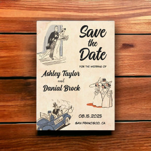Invitation Vintage Retro Stylish Rustic Wedding Enregistrer l