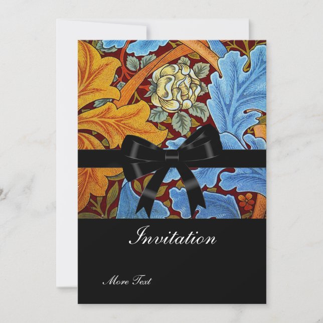 Invitation Vintage Rétro Victorien William Morris (Devant)