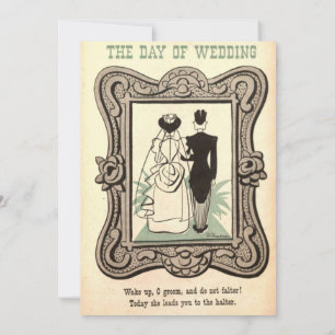 Invitation Vintage Retro Vieux Funny Couple Chic Rustique Mar