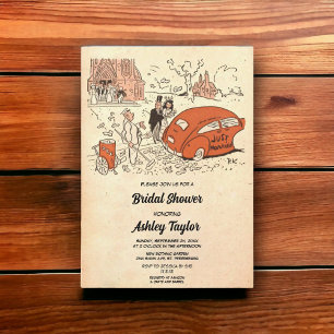 Invitation Vintage Retro Vieux romantique Couple Fête des mar