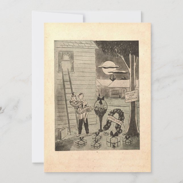 Invitation Vintage Retro Vieux romantique Couple Rustique Mar (Dos)