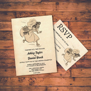 Invitation Vintage Retro Vieux Rustique élégant Mariage ancie