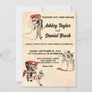 Invitation Vintage rétro vieux rustique les années 50 Mariage