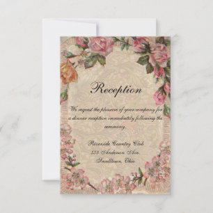 Invitation Vintage Romance Couple Antique Rose Mariage