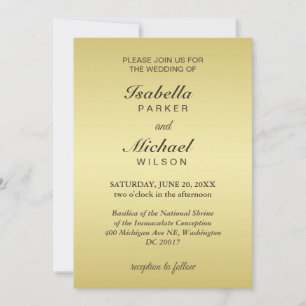 Invitation Vintage Romance couple, homme et femme, or