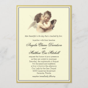 Invitation Vintage Romantique Premier Kiss