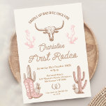 Invitation Vintage Rose Brown Girls Premier Rodéo 1er Anniver<br><div class="desc">Vintage Rose Brown Girls First Rodeo 1st Birthday Invitation Sweet girls rose and brown style vintage première invitation rodéo anniversaire comprenant une longue vache à corne, botte de cowgirl, et cactus. Cette invitation de premier anniversaire de l'ouest occidental ou sauvage pour une petite fille est idéale pour les filles premier...</div>