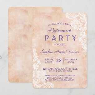 Invitation Vintage Rose de dentelle Vieux papier Parti de ret