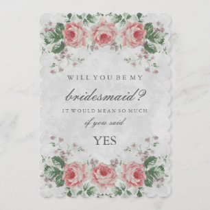 Invitation Vintage Rose Floral Serez-Vous Ma Femme D'Accueil