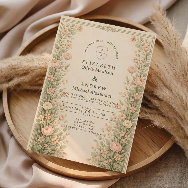 Invitation Vintage Rose Garden Arch Wedding (Créateur téléchargé)