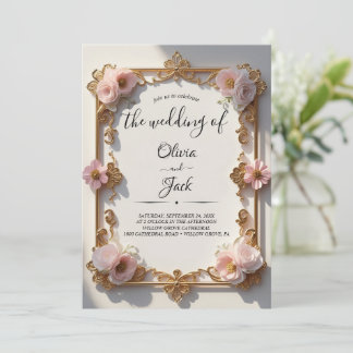 Invitation Vintage Rose Gold Frame