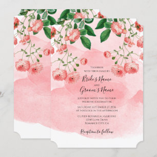 Invitation Vintage Rose rose fleuri Mariage botanique