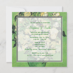 Invitation Vintage rose rose rose rose fleurs nuptiale