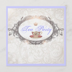 Invitation vintage Royal Fête des mariées Tea Part