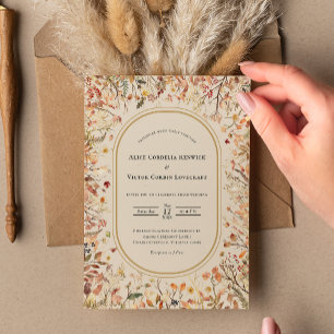 Invitation Vintage Russe Automne Mariage beige