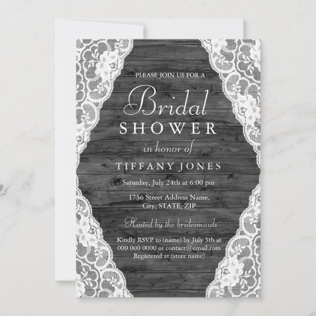 Invitation vintage Rustic Country Bridal (Devant)