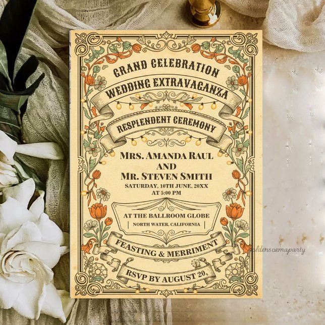 Invitation Vintage Rustic Country Fair Wedding Extravaganza (Vintage Rustic Country Fair Wedding Extravaganza Invitation)