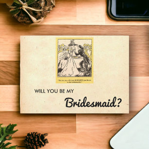 Invitation Vintage Rustic Retro Classic Funny Bridesmaid Card