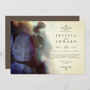 Invitation Vintage Rustique Aquarelle Bird Mariage Floral