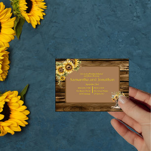 Invitation Vintage Rustique Tournesols Pays Répétition
