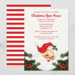 Invitation Vintage Santa Claus Holiday