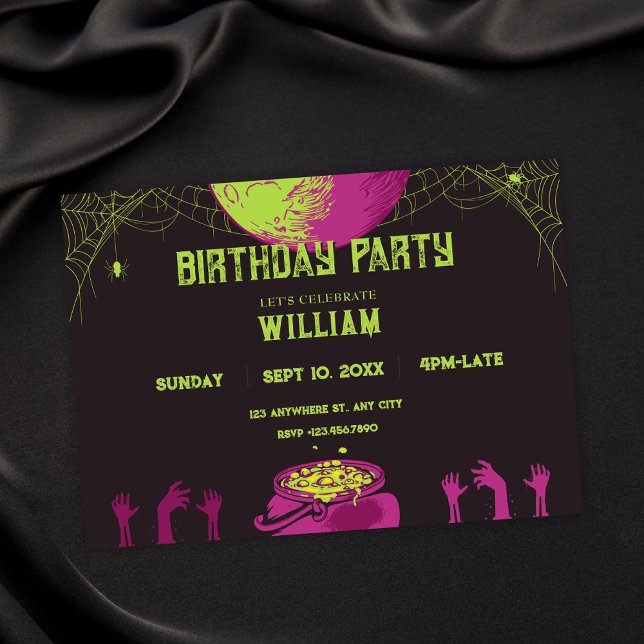 Invitation Vintage scary birthday  (Créateur téléchargé)