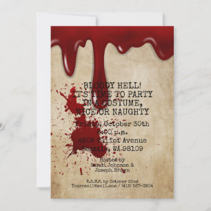 Invitation Vintage Scary Bloody Adulte Halloween Costume Part