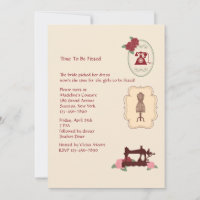 Invitation vintage Seamstress
