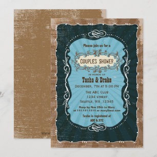 Invitation vintage shabby chic Fête des mariées rustique Invi