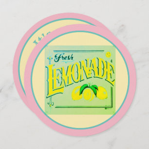 Invitation Vintage signe citron rose fruité citron été