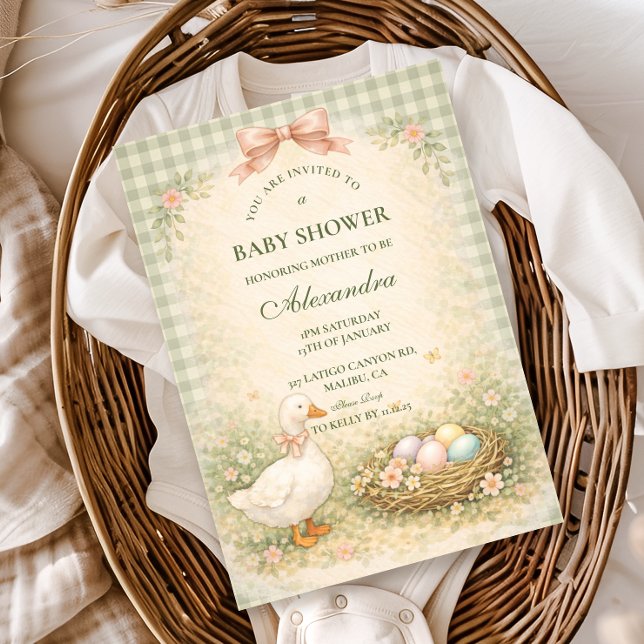 Invitation Vintage Silly Goose Garden Baby Shower (Créateur téléchargé)