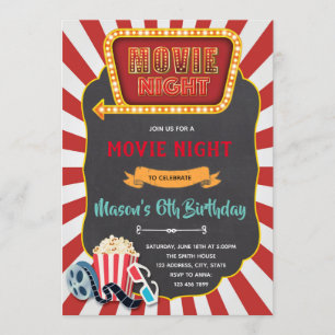 Invitation Vintage soirée cinéma