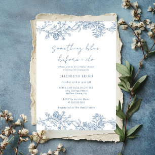Invitation Vintage Something Blue Before I Do Baby Shower de 