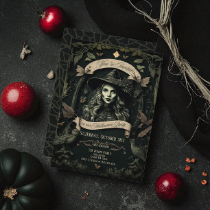 Invitation Vintage sorcière gothique victorienne Halloween