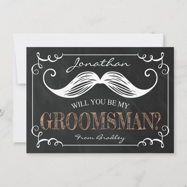 Invitation Vintage Soyez Mes Groomsmans | Groomsman (Devant)