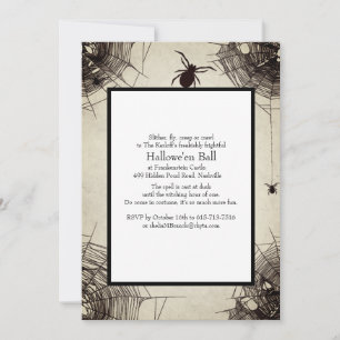 Invitation Vintage Spiderweb Chalkboard Halloween 