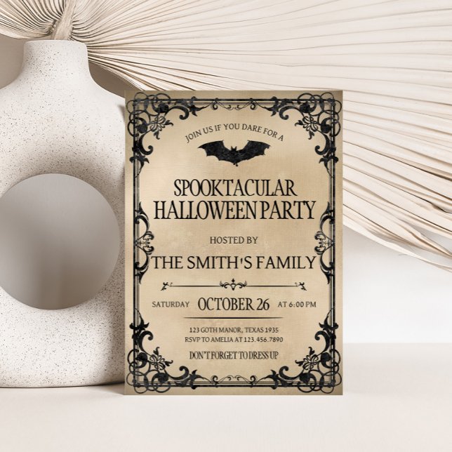 Invitation Vintage Spooktacular Adult Halloween Party (Vintage Spooktacular Halloween Party Invitation)